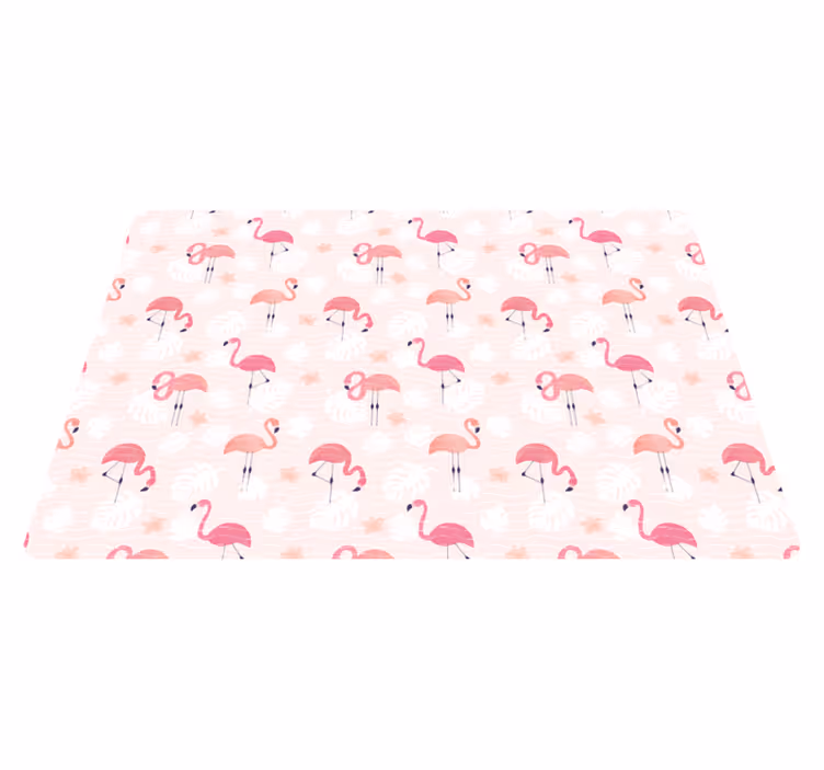 Pink flamingo motifs animal vinyl rug - TenStickers