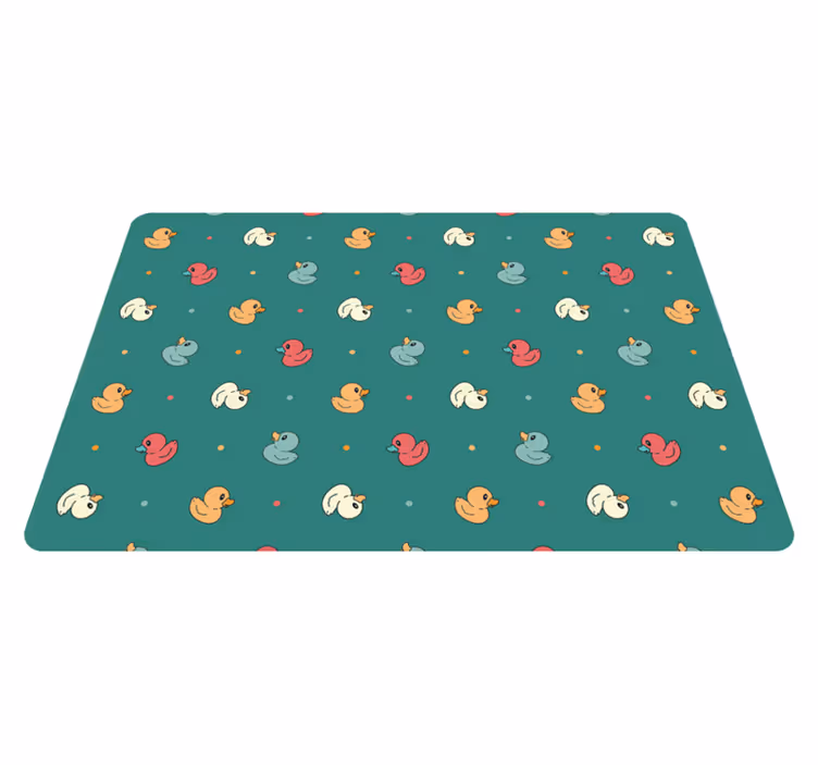 Animal vinyl rug with multicolored rubber duckies - TenStickers