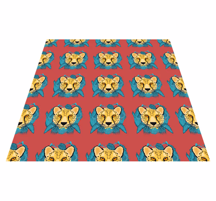 Oriental style leopard graphic animal vinyl rug - TenStickers