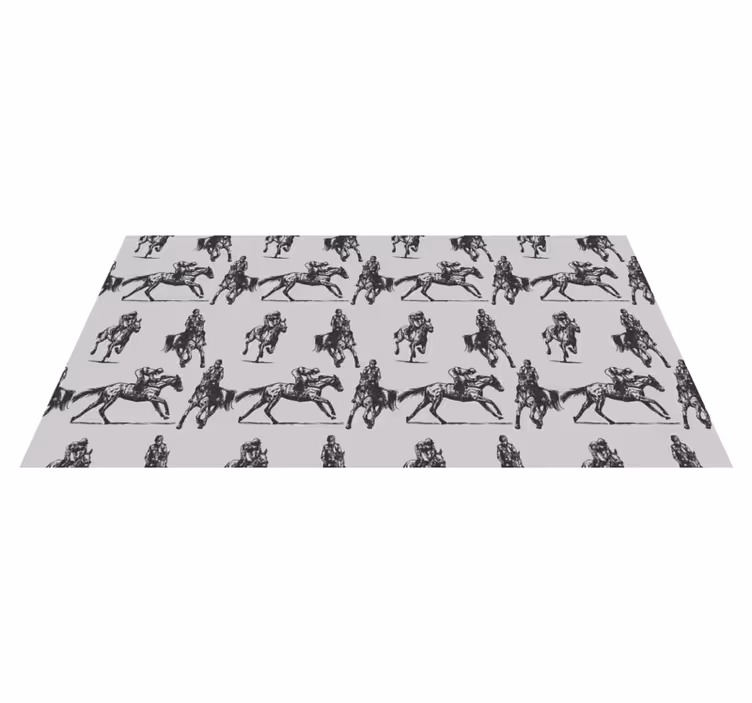 Gray western horses animal vinyl rug - TenStickers