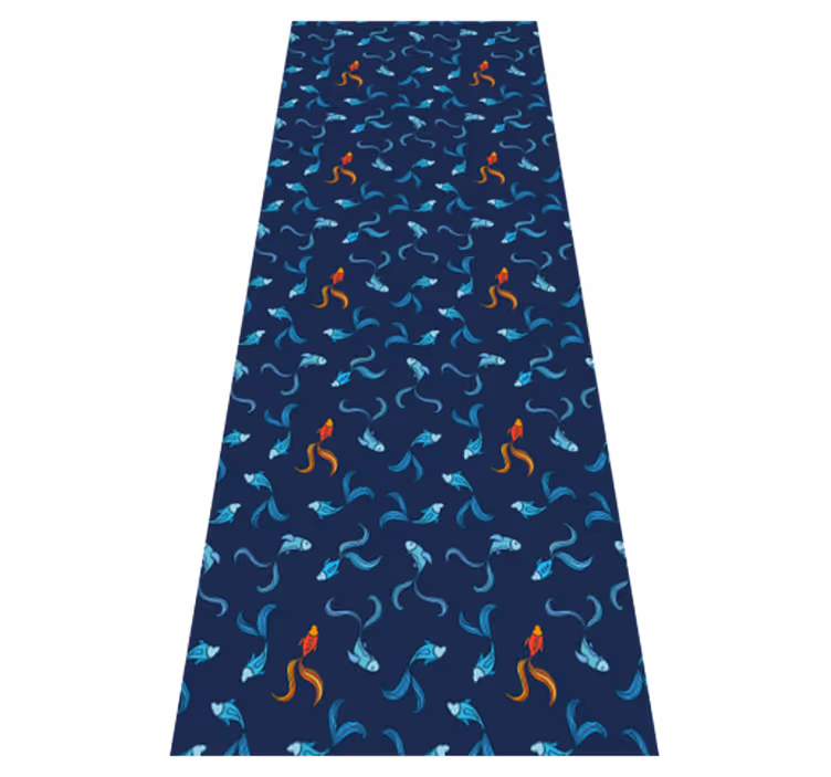 One in a thousand orange fish animal vinyl rug - TenStickers