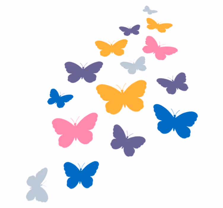 Animal vinyl rug with multicolored butterflies - TenStickers