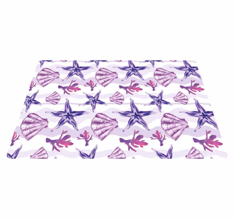 Animal vinyl rug with purple seashell and starfish - TenStickers