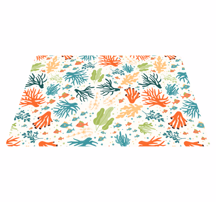 Colorful coral animal vinyl rug - TenStickers