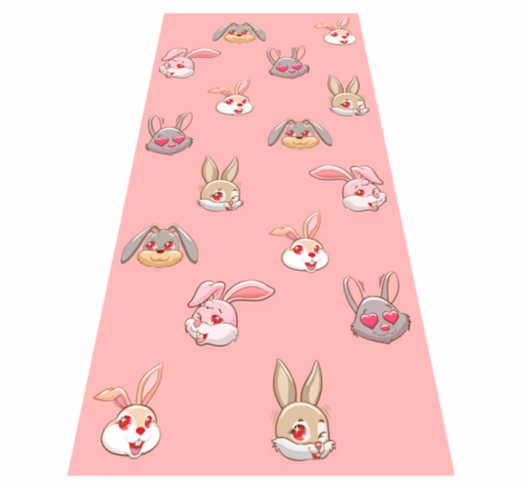 Animal vinyl rug featuring rabbit clipart - TenStickers