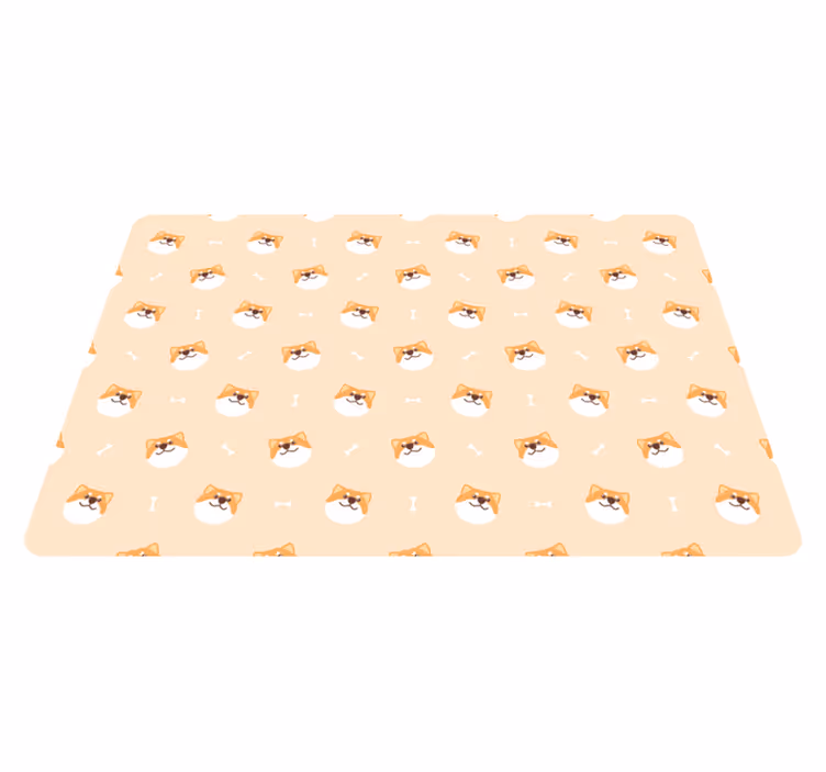 Cute dog face cartoon animal vinyl rug - TenStickers
