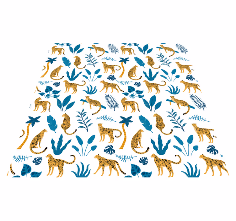 Botanical leopards animal vinyl rug - TenStickers