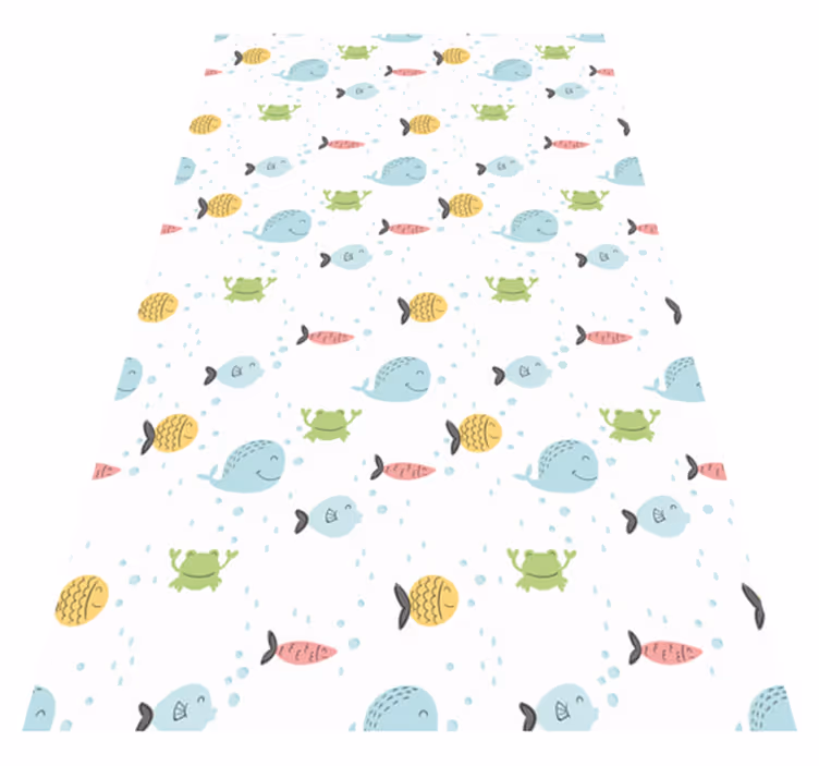 Animal vinyl rug colorful fish on white background - TenStickers