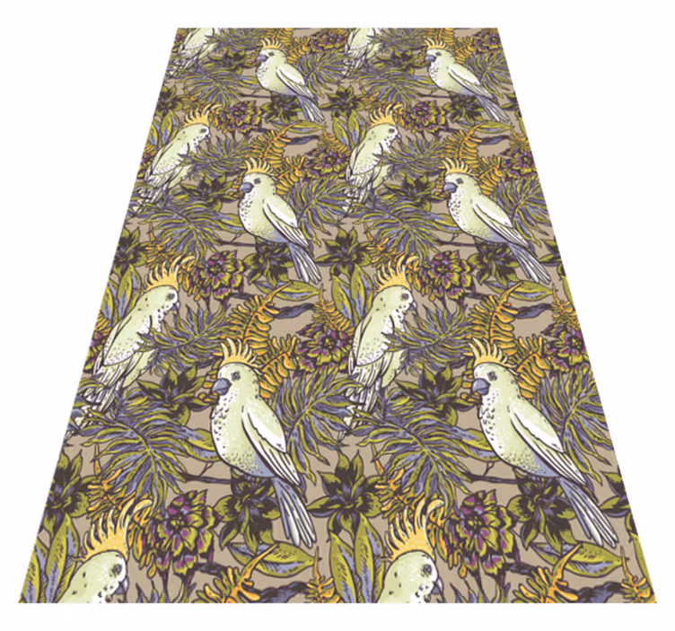 Animal vinyl rug featuring amazonian parrot design - TenStickers