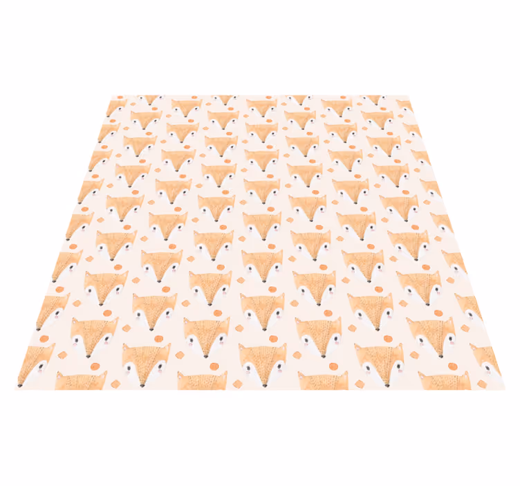 Baby fox pattern animal vinyl rug - TenStickers