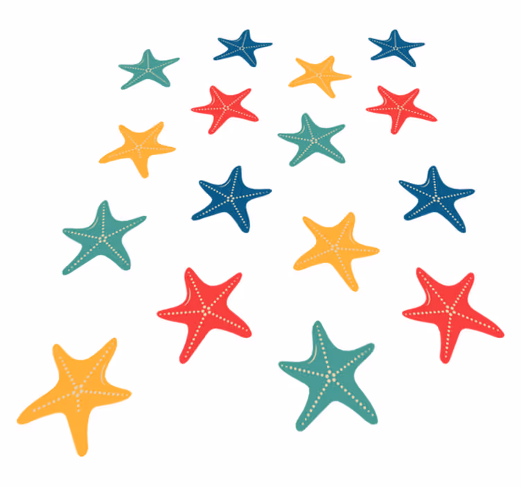 Colorful starfish animal vinyl rug - TenStickers
