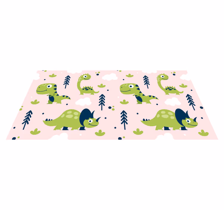 Playful dinosaur theme animal vinyl rug - TenStickers