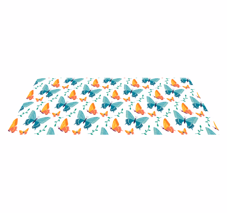 Animal vinyl rug lively butterfly design - TenStickers