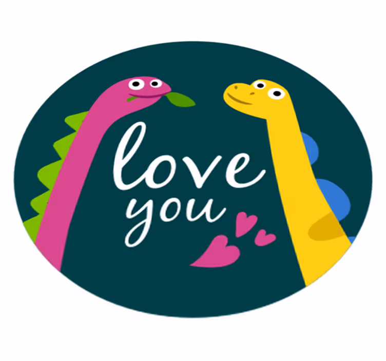 Cute dinosaur love animal vinyl rug - TenStickers