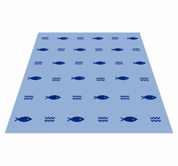 Animal vinyl rug with patterned fish design - TenStickers