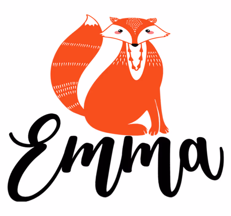 Cute fox illustration animal vinyl rug - TenStickers