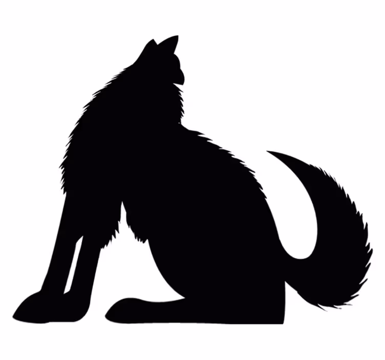 Animal vinyl rug sitting dog outline - TenStickers