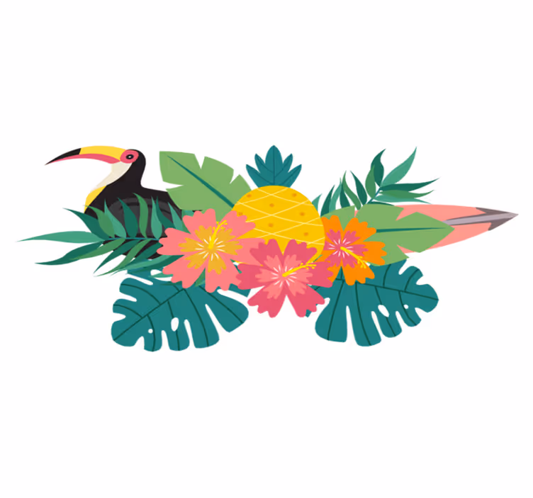 Tropical bird design animal vinyl rug - TenStickers