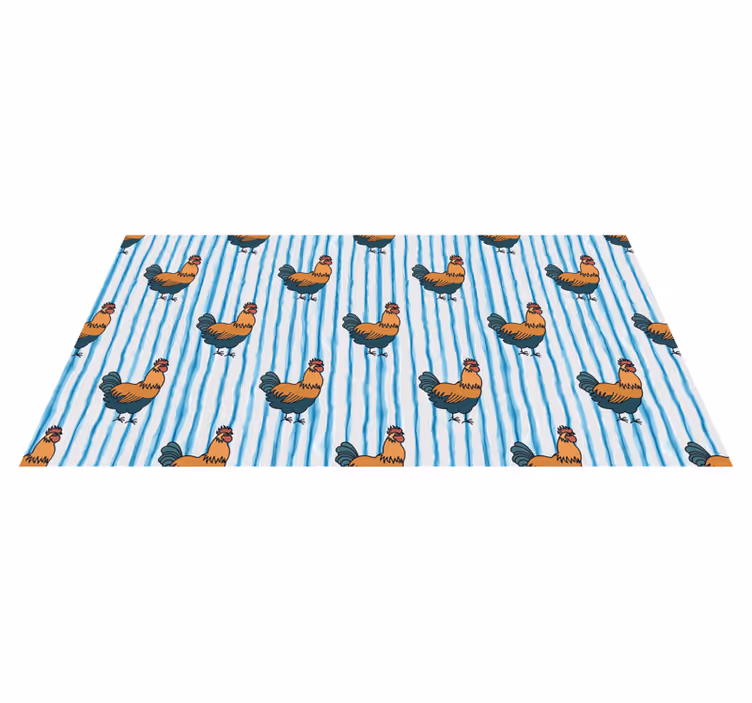 Charming hen motif animal vinyl rug - TenStickers