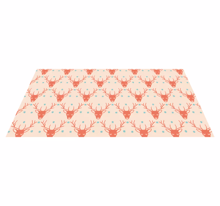 Animal vinyl rug red antlered creatures - TenStickers
