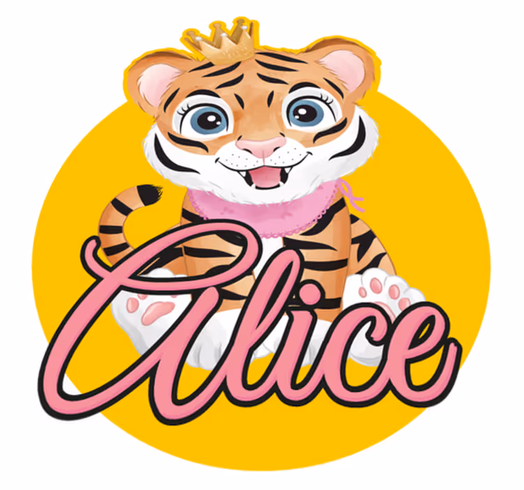Cute tiger illustration animal vinyl rug - TenStickers