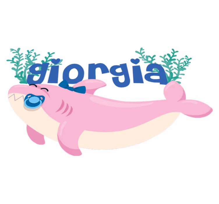 Happy shark design animal vinyl rug - TenStickers