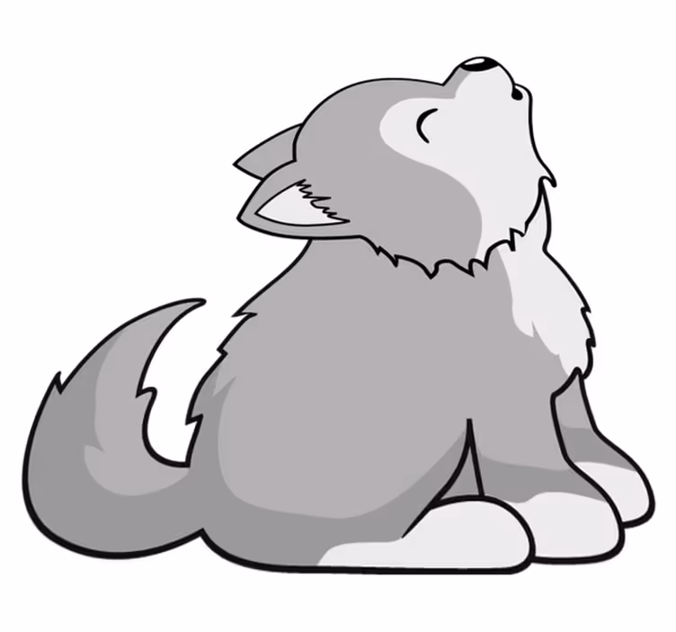 Animal vinyl rug howling canine design - TenStickers
