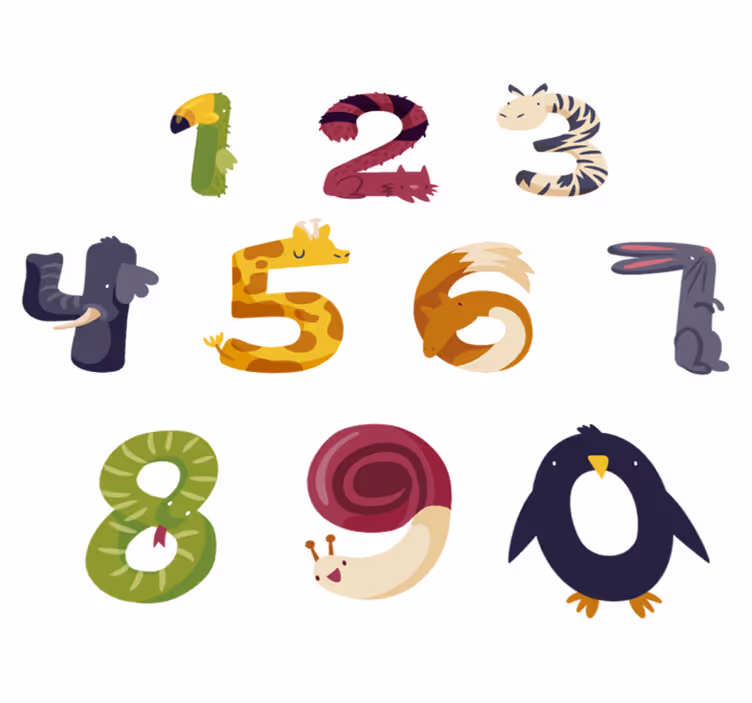 Animal vinyl rug with numbers and animals - TenStickers