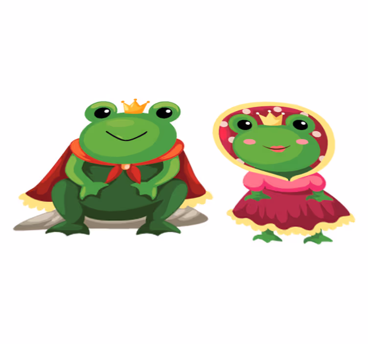 Animal vinyl rug king and queen frogs - TenStickers