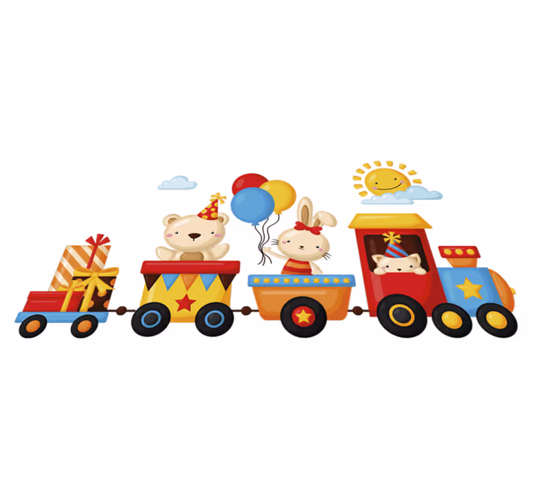Animal vinyl rug animal train - TenStickers