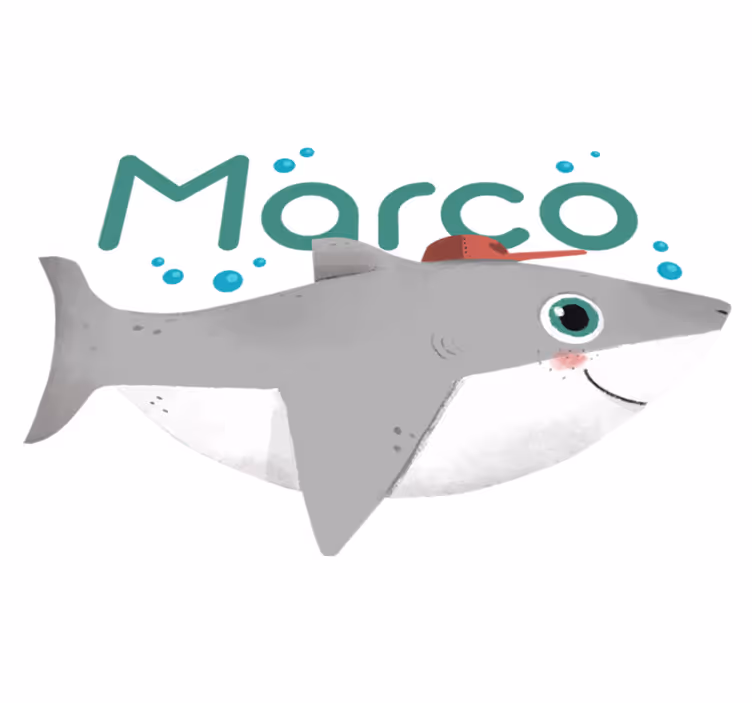 Baby shark personalized animal vinyl rug - TenStickers