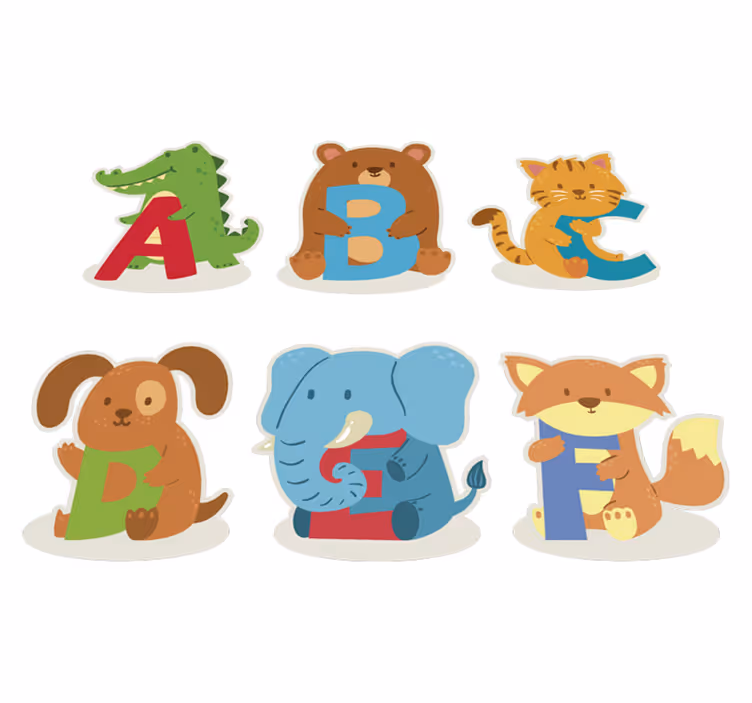Animal vinyl rug alphabet with animals design - TenStickers