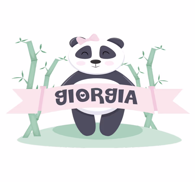 Animal vinyl rug baby panda girl personalized - TenStickers