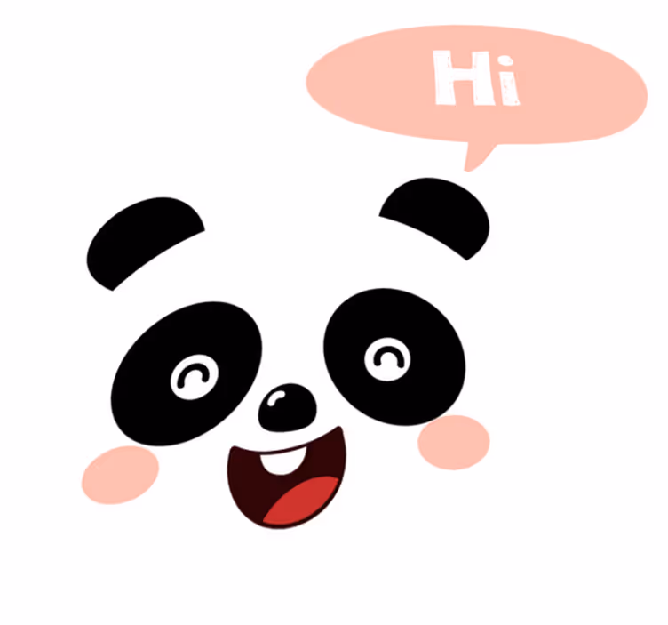 Animal vinyl rug cartoon panda waving hello - TenStickers