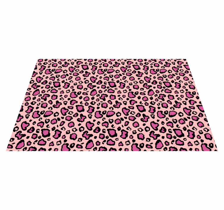 Pink and black classic leopard print animal vinyl rug - TenStickers