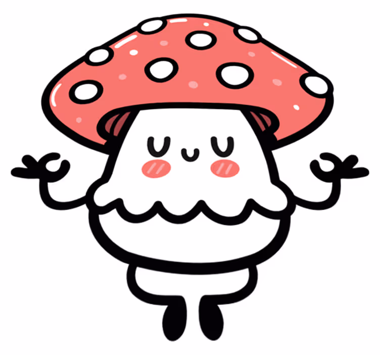 Cute mushroom character animal vinyl rug - TenStickers