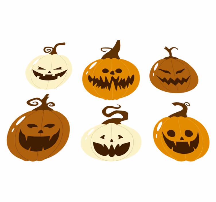 Halloween vinyl rug spooky pumpkin face kit - TenStickers