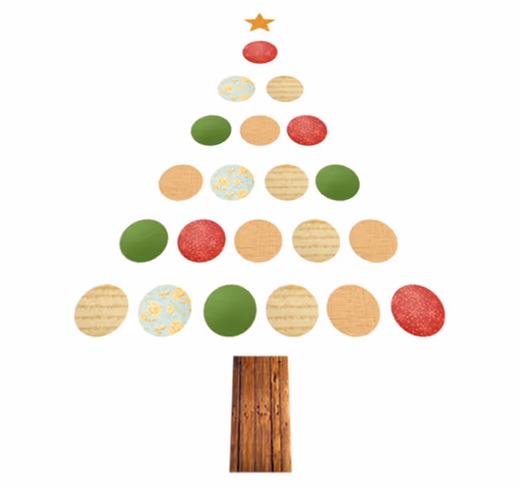 Christmas vinyl rug colorful tree - TenStickers