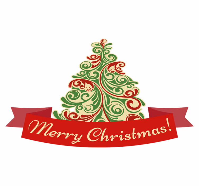 Christmas vinyl rug classic tree with message - TenStickers