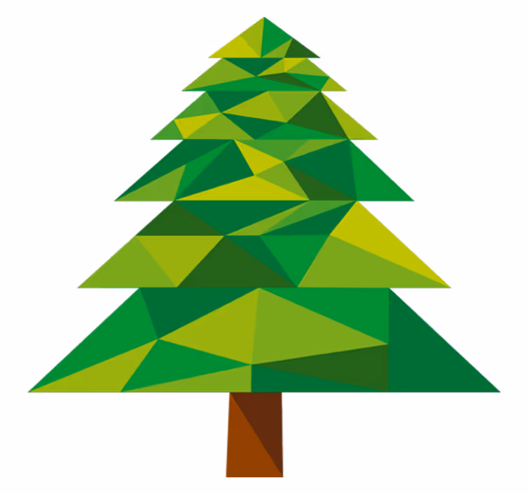 Christmas vinyl rug pine polygonal - TenStickers