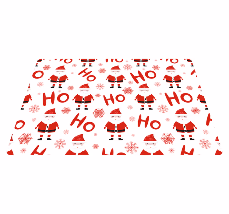 Christmas vinyl rug with santa claus hohoho design - TenStickers