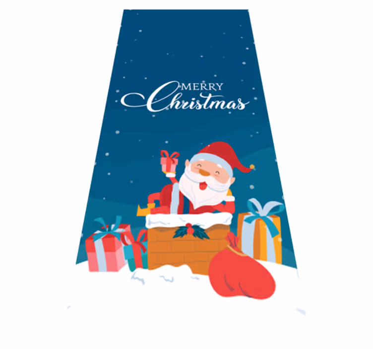 Christmas vinyl rug for a merry christmas with santa claus - TenStickers