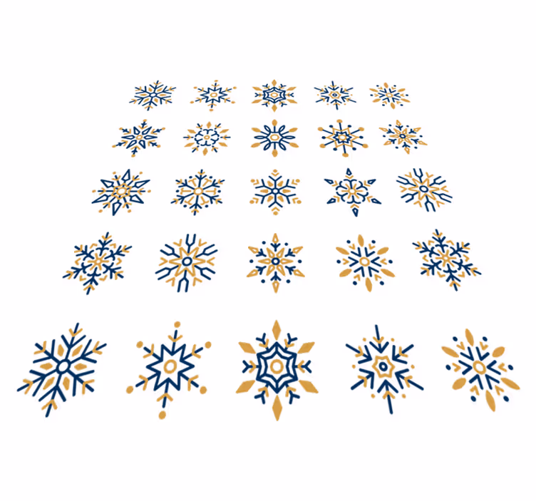 Christmas vinyl rug with 25 unique snowflakes - TenStickers