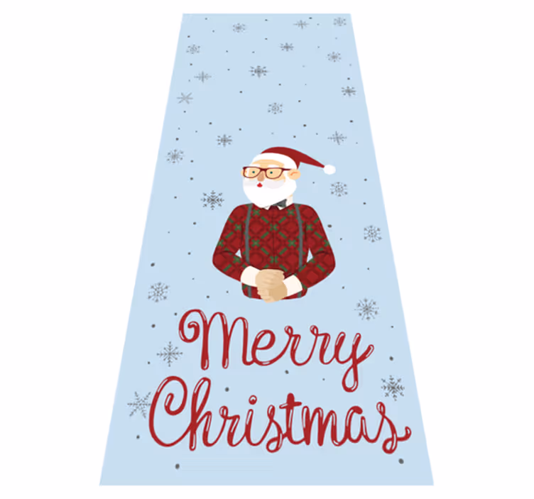 Christmas vinyl rug happy hipster holiday - TenStickers