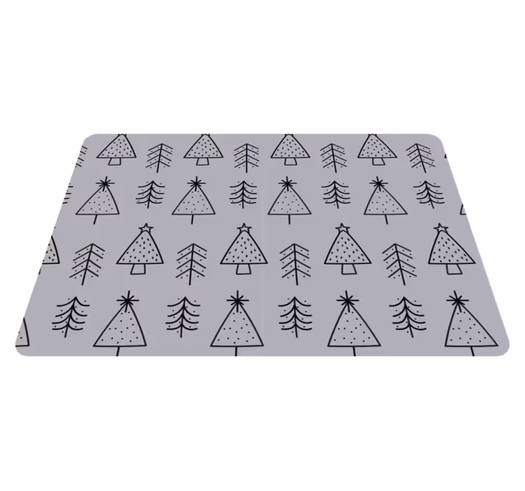 Christmas vinyl rug patterned christmas trees - TenStickers