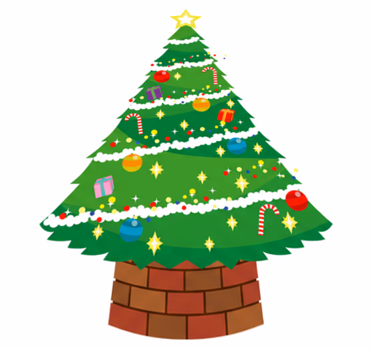 Christmas vinyl rug with christmas tree design - TenStickers