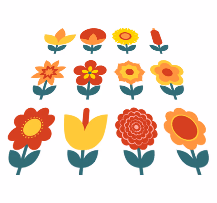 Flower vinyl rug summer flowers collection - TenStickers