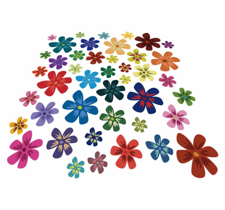 Flower vinyl rug in colorful floral design - TenStickers