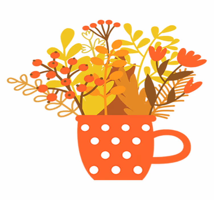 Flower vinyl rug autumn vase - TenStickers