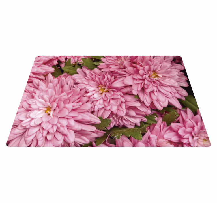Flower vinyl rug in pink floral spring - TenStickers
